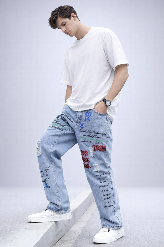 EULICES- JEANS RELAJADO Y LLAMATIVO